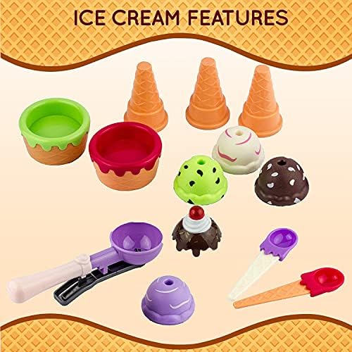 Kids Ice Cream Toy Set - Pretend Play Sweet Treats Ice Cream Parlour