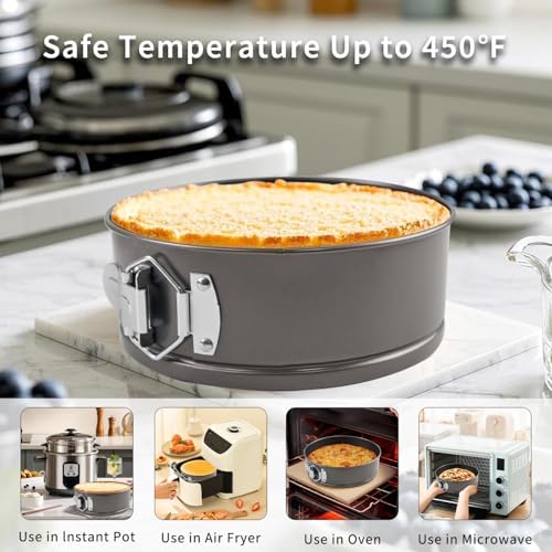 Springform Pan Set, 4" 7" 9" Nonstick Cheesecake Pan, Round Cake Pans