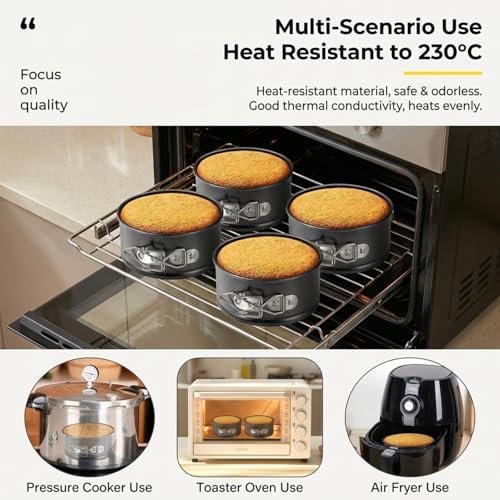 Round Shaped Springform Cake Pan with Locking Clasp – 4 Inch Small