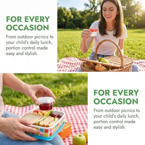 EONJOE 2oz Airtight Small Plastic Food Storage Containers with Lids