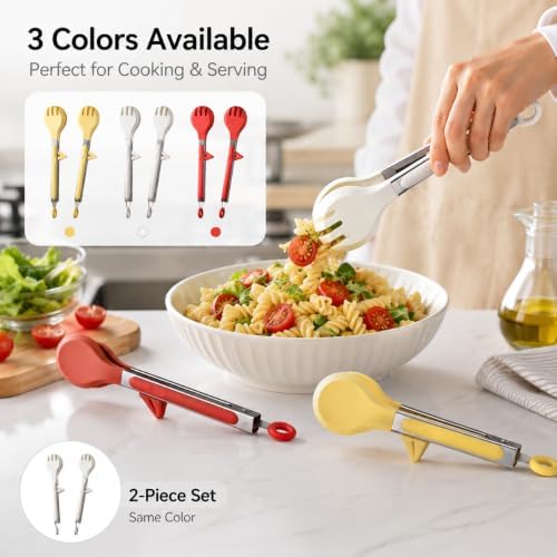 Silicone Kitchen Tongs, 2 Pack, 10 Inch