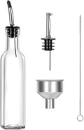 Olive Oil Dispenser 8 Oz, Oil Vinegar Cruet, Square Tall Glass Bottle by Gusnilo