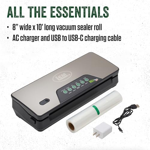 LEM Products MaxVac Go Cordless Vacuum Sealer, Plastic