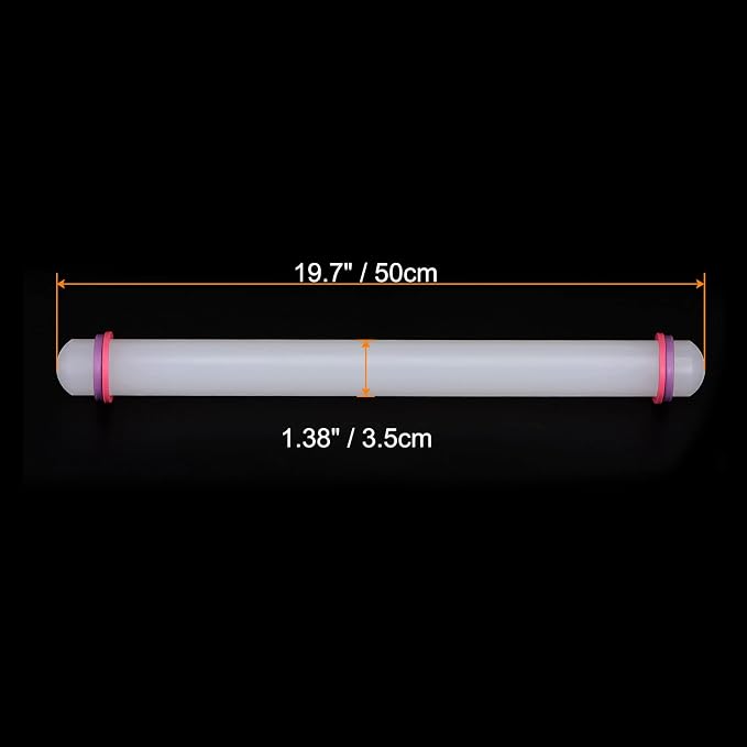 HARFINGTON Fondant Rolling Pin 20 Inch x 1.38 Inch Adjustable Guide Rings - Image 2