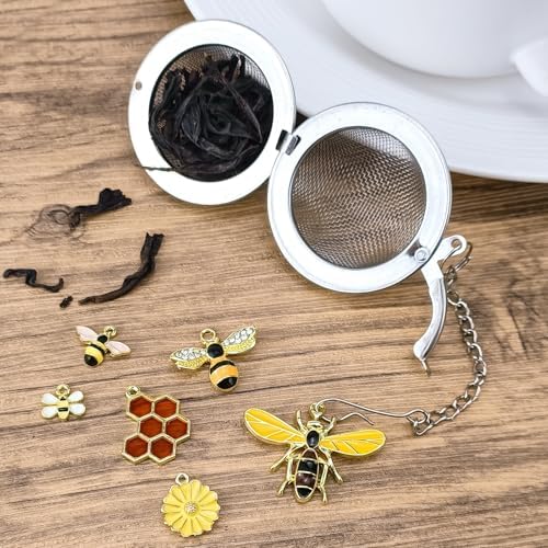 6PCs Stainless Steel Mesh Tea Infuser,2.1 inch Tea Ball with Honey Bee