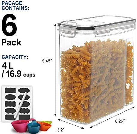M MCIRCO 6 Piece 4L/135.2oz Cereal Container Set