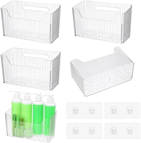 4-Pack Adhesive Cabinet Door Organizer Set, Clear Inside Cabinet Door