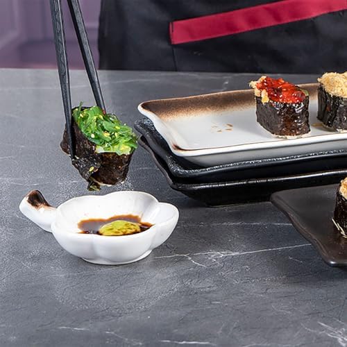 Sushi Plates, Ceramic Rectangular Platters Serving Trays Set, Sushi