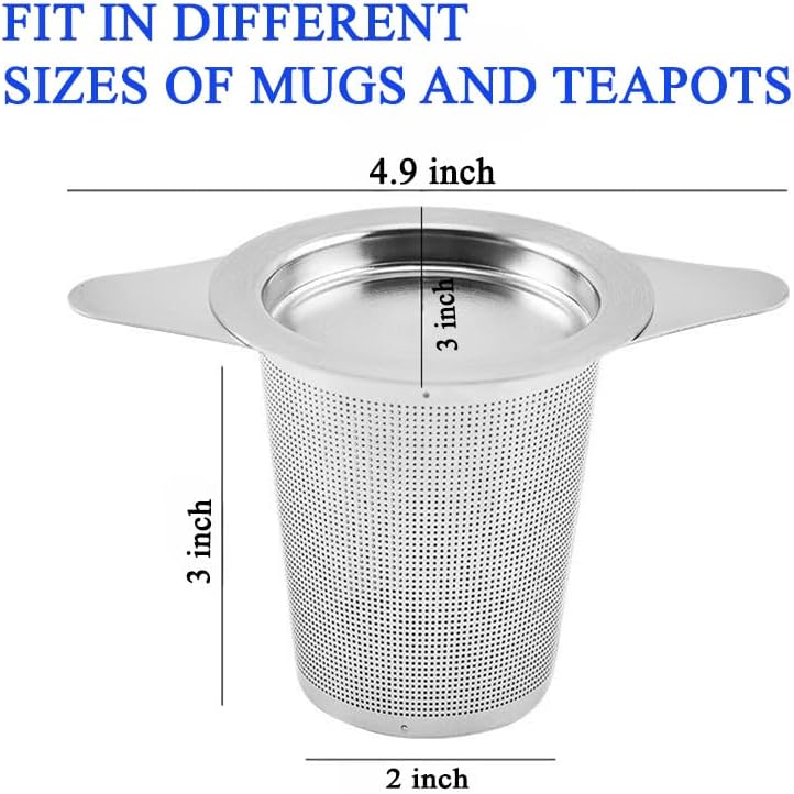 2PCS Stainless Steel Premium Tea & Coffee Strainer Infuser with Double