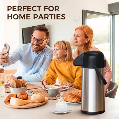 Coffee Carafe for Keeping Hot, 102OZ / 3L Airpot Coffee Dispenser with