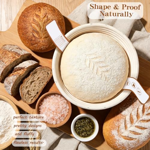 Sourdough Starter Kit with Banneton Basket, Jar and Tools