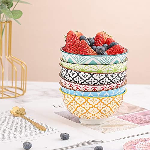 AHX Porcelain Dessert Bowls Cereal bowl - Ceramic Bowl Set of 6