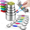 Stainless Steel Magnetic Measuring Cups and Spoons Set, 5 Nesting