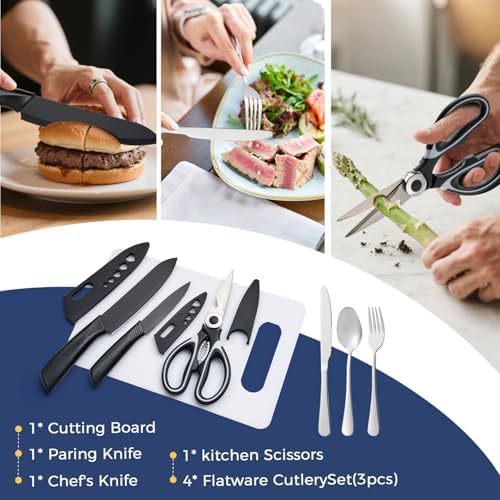 THTYBROS 34-Piece Stainless Steel Camping Utensil Set