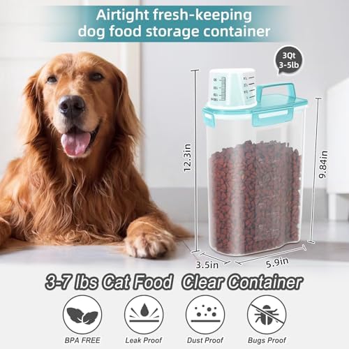 3-5Lbs Airtight Small Dog Cat Pet Food Storage Container