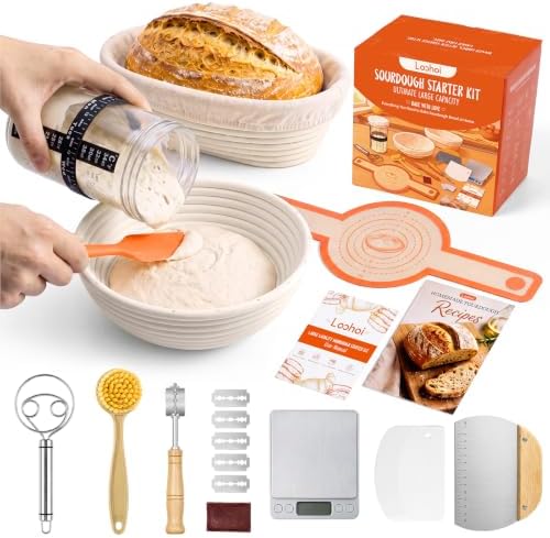 Sourdough Starter Kit with Scale, 10" Round and 10" Oval Basket