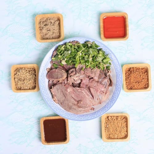Snack Bowl Set, Small Bamboo Sauce Dish Dipping Bowls for Appetizers