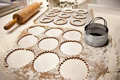 HULISEN 3-Piece Fluted Biscuit Cutter Set with Handle