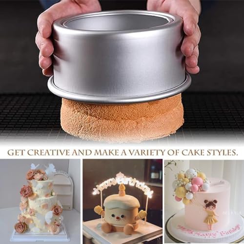 Toshimitsu Round Cake Pan Set, 3 Piece Removable Bottom Sitting Round
