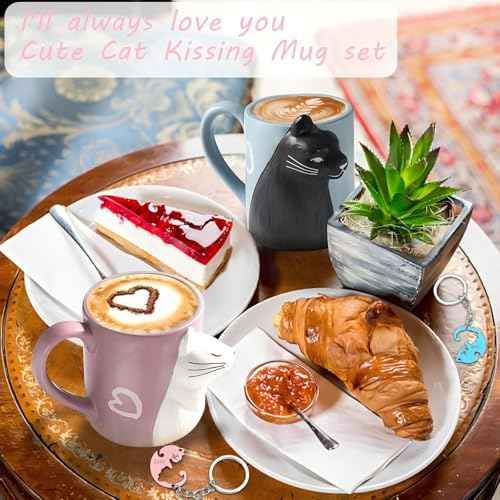 Couple Gifts Cute Kissing Cat Mug Matching Couples Stuff Ceramic