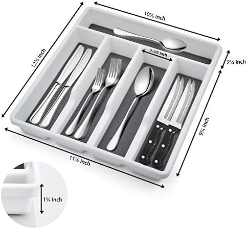 E-far 24-Piece Silverware Set with Organizer Tray and Steak Knives