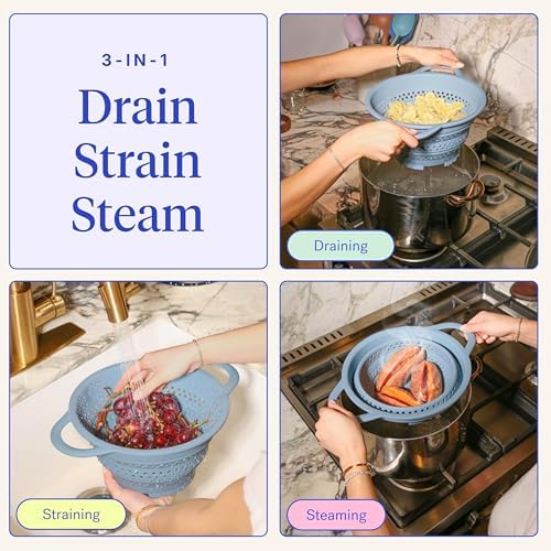 GIR Collapsible Colander, Silicone Strainer & Steamer, BPA-Free