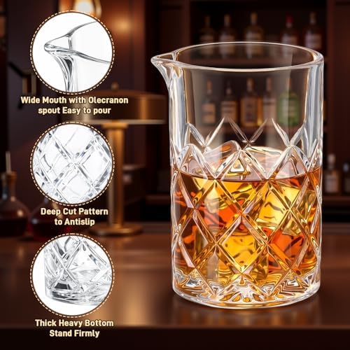 Zhehao 5 Pieces Cocktail Mixing Glass Set, Bar Cocktail Mixing Kits