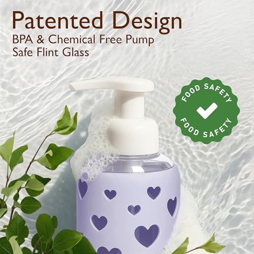 SoCal Suds & Company Foaming Hand Soap Dispenser Glass, Soft Purple