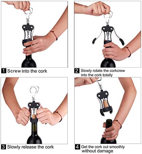 Foho Wine Opener, Multifunctional Wing Corkscrew Wine Bottle Opener