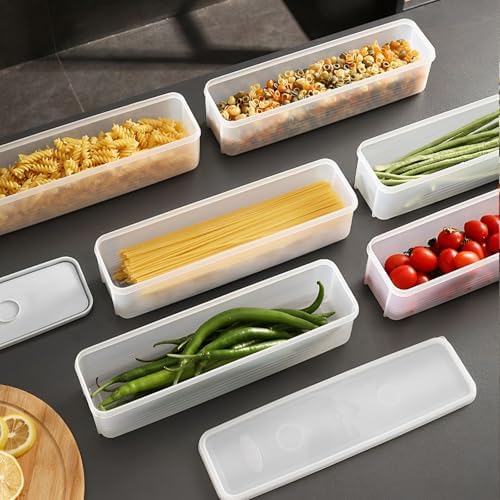 ZENFUN Set of 6 Pasta Storage Containers with Lid, Airtight Spaghetti