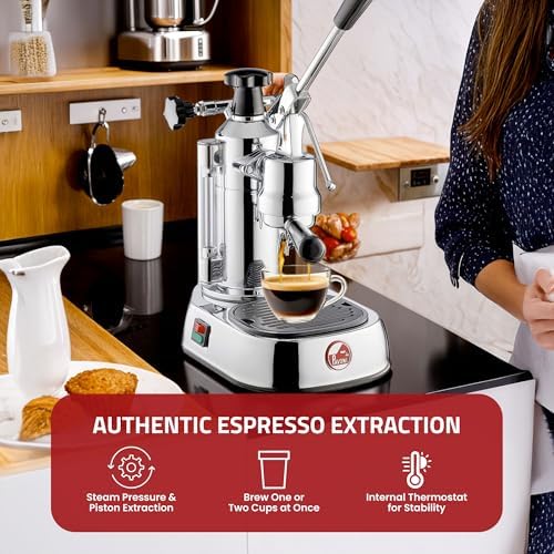 La Pavoni EPC-8 Europiccola Lever Espresso Machine, Chrome and Silver