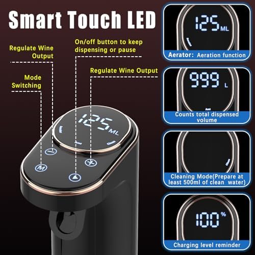 Electric Wine Aerator Upgraded Rechargeable Wine Dispenser & Decanter