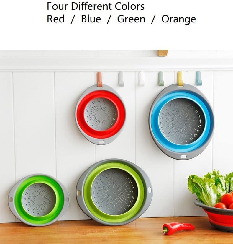 HmaxMork 5QT Silicone Collapsible Colander Set with Quick Draining