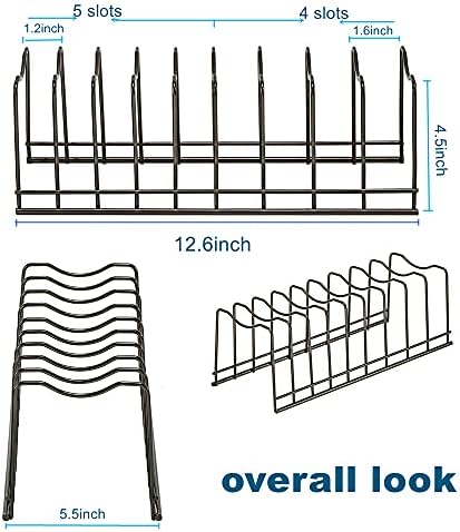 Pot Lid Holder Organizer, Kitchen Countertop Storage Rack Cutting Boards, Bakeware, Pots & Pans, Serving Trays, Reusable Containers in Cabinet Pantry, Stainless Steel