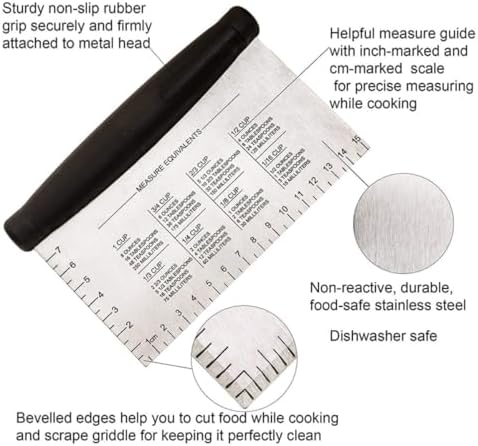2Pcs Dough Cutter Stainless Steel with Scale for Home Bbq