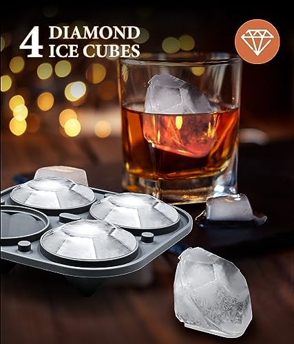 Silicone Large Ice Cube Molds (Set of 3), 6 Ice Ball Maker Mold, 6