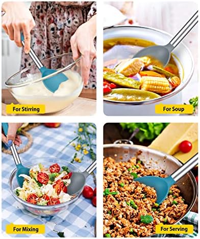 BUNDLEPRO Silicone Cooking Spoons for Nonstick Cookware, 2 Pack