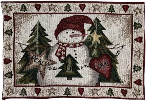 Set of 10, Christmas Tree, Snowman with Peace, Joy, Love Design