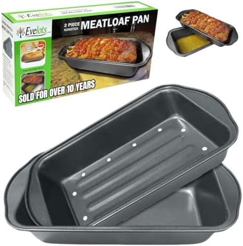 Evelots Meatloaf Pan-Drains Fat-Non Stick-Cooking/Baking-More Flavor-2