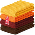 DecorRack 100% Cotton Kitchen Towels 15x25 in, Rustic Set (Pack of 4)