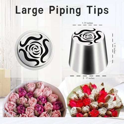 10PCS Extra Large Russian Piping Tips Stainless Steel 3D Flower