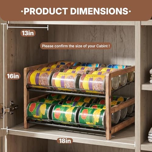 DGWJSU Can Organizer for Pantry 2-Tier, Holds up to 24 Cans Storage