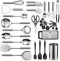 LIANYU Stainless Steel Kitchen Utensil Set, 31 PCS
