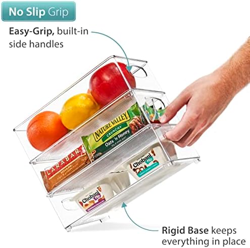 Sorbus Fridge Organizers and Storage, Clear Stackable Bins