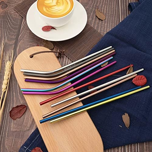 4pcs Reusable Purple Stainless Steel Straws with Carry Case, Metal