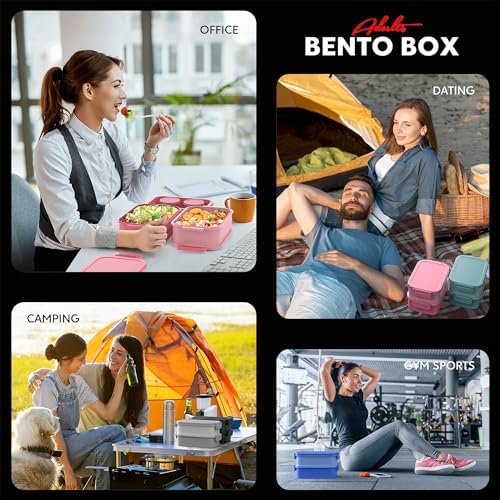Jelife Adult Bento Box Lunch Box - Large Style Bento Lunch Box for
