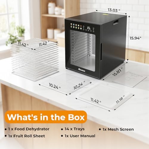 Homdox 14-Tray Stainless Steel Food Dehydrator