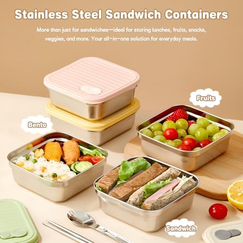 CLWVPCOT 4 Pack 20oz Sandwich Containers with Lids