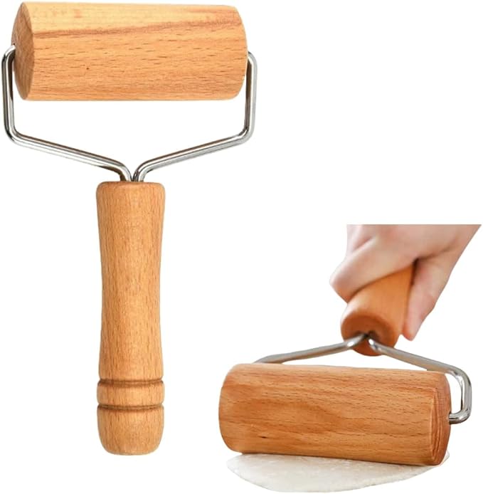 Stainless Steel & Beechwood Rolling Pin by FANBODTA