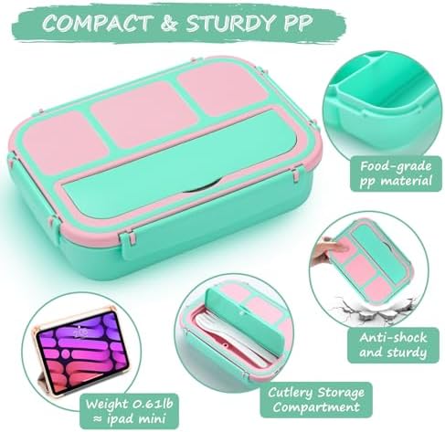QQKO Bento Box for Kids Adults, School Toddler Lunch Box for Boys